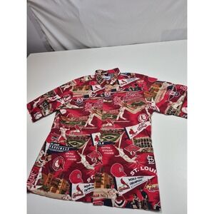 Reyn Spooner St. Louis Cardinals Hawaiian Aloha Shirt XL MLB Baseball AOP Red